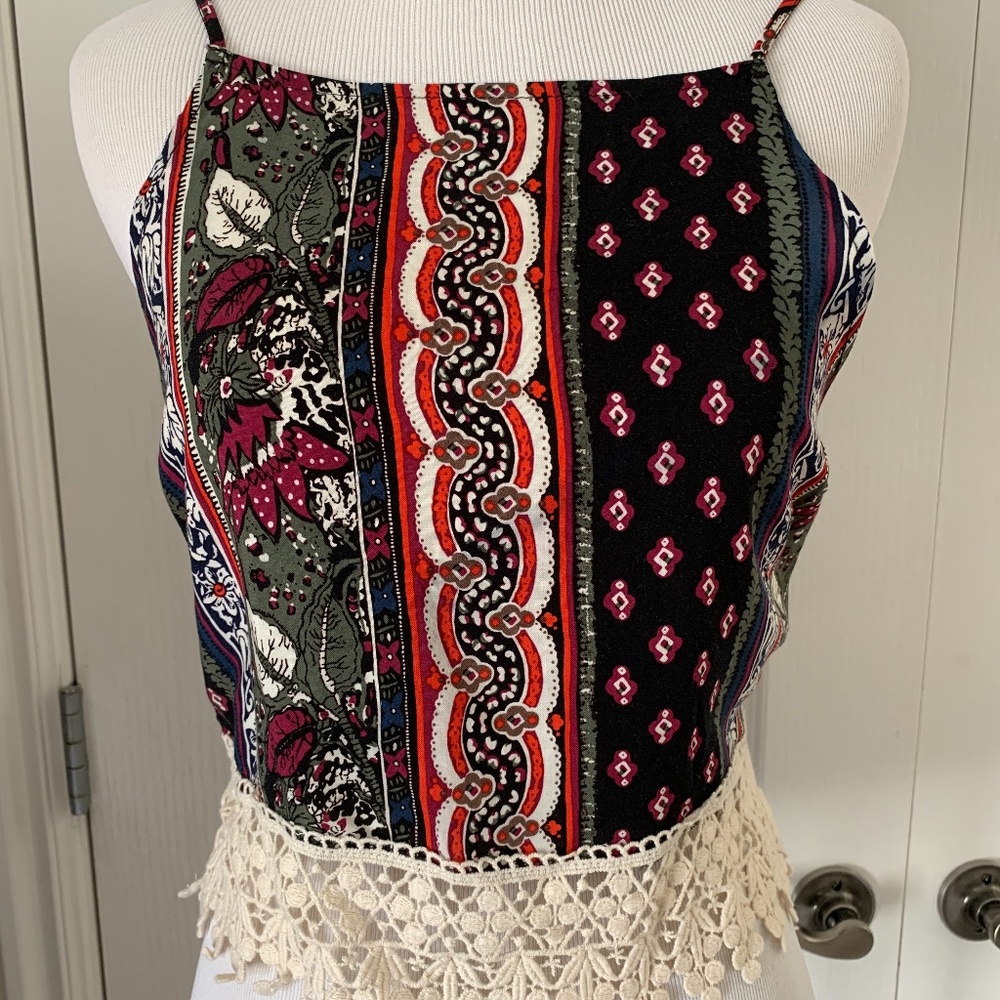 Abercrombie tie back top crop cami